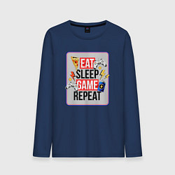 Мужской лонгслив EAT SLEEP GAME REPEAT
