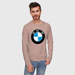 Лонгслив хлопковый мужской BMW, цвет: пыльно-розовый — фото 2