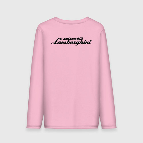 Мужской лонгслив Lamborghini спина / Светло-розовый – фото 2