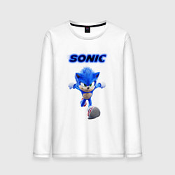 Лонгслив хлопковый мужской SONIC, цвет: белый
