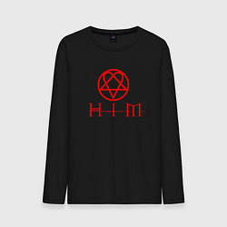 Лонгслив хлопковый мужской HIM LOGO RED, цвет: черный