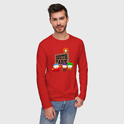 Лонгслив хлопковый мужской South Park, цвет: красный — фото 2