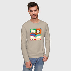Лонгслив хлопковый мужской South Park, цвет: миндальный — фото 2