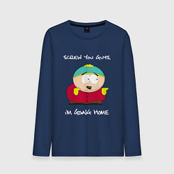 Лонгслив хлопковый мужской ЮЖНЫЙ ПАРК, цвет: тёмно-синий