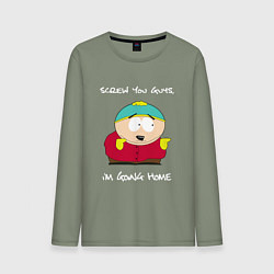 Лонгслив хлопковый мужской ЮЖНЫЙ ПАРК, цвет: авокадо