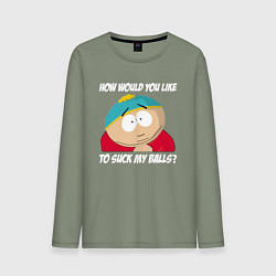 Лонгслив хлопковый мужской ЮЖНЫЙ ПАРК, цвет: авокадо