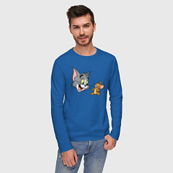 Лонгслив хлопковый мужской Tom & Jerry цвета синий — фото 2
