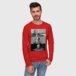 Лонгслив хлопковый мужской Хочешь? Земфира, цвет: красный — фото 2