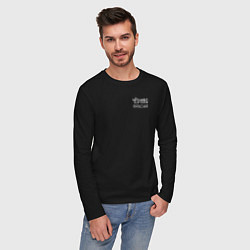 Лонгслив хлопковый мужской Чёрная футболка, цвет: черный — фото 2