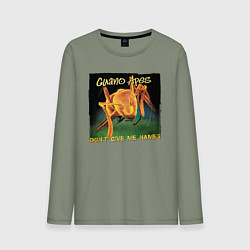 Лонгслив хлопковый мужской Dont give me names, цвет: авокадо