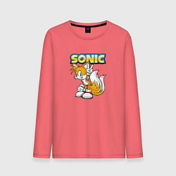 Лонгслив хлопковый мужской Sonic, цвет: коралловый