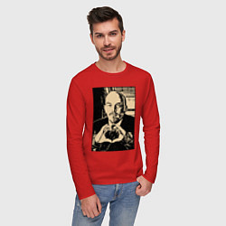Лонгслив хлопковый мужской Ленин Oko, цвет: красный — фото 2