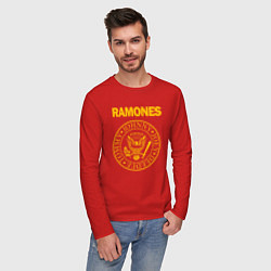 Лонгслив хлопковый мужской RAMONES, цвет: красный — фото 2