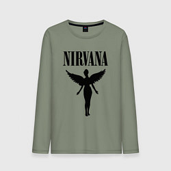 Лонгслив хлопковый мужской NIRVANA, цвет: авокадо
