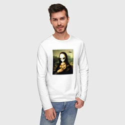 Лонгслив хлопковый мужской Mona Lisa, цвет: белый — фото 2