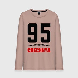 Лонгслив хлопковый мужской 95 Chechnya, цвет: пыльно-розовый