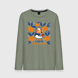 Лонгслив хлопковый мужской Мандаринки, цвет: авокадо