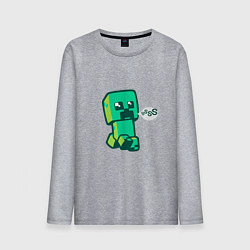 Лонгслив хлопковый мужской MINERCRAFT CREEPER, цвет: меланж