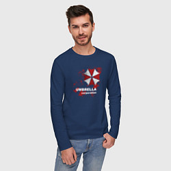 Лонгслив хлопковый мужской Umbrella, цвет: тёмно-синий — фото 2