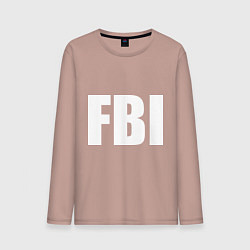 Лонгслив хлопковый мужской FBI, цвет: пыльно-розовый