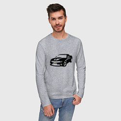 Лонгслив хлопковый мужской Chevrolet Z, цвет: меланж — фото 2