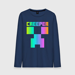 Лонгслив хлопковый мужской MINECRAFT CREEPER, цвет: тёмно-синий