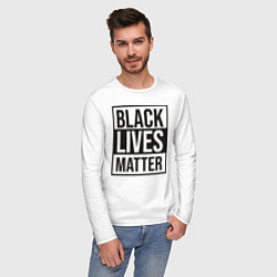 Лонгслив хлопковый мужской BLACK LIVES MATTER, цвет: белый — фото 2