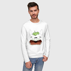 Лонгслив хлопковый мужской Scream Totoro, цвет: белый — фото 2