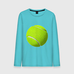 Лонгслив хлопковый мужской Теннис цвета бирюзовый — фото 1