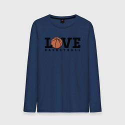 Лонгслив хлопковый мужской Love Basketball, цвет: тёмно-синий