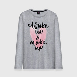 Лонгслив хлопковый мужской Wake up & Make up, цвет: меланж