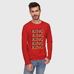 Лонгслив хлопковый мужской KING, цвет: красный — фото 2