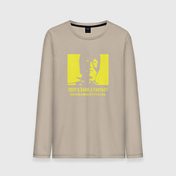 Лонгслив хлопковый мужской VANSAMA OFFICIAL Yellow, цвет: миндальный