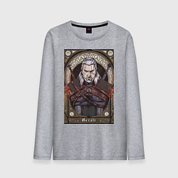 Лонгслив хлопковый мужской The Witcher, Geralt, Ведьмак,, цвет: меланж
