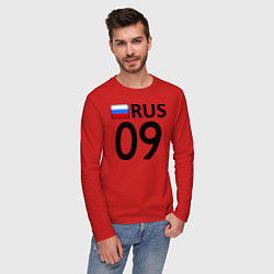 Лонгслив хлопковый мужской RUS 09 цвета красный — фото 2