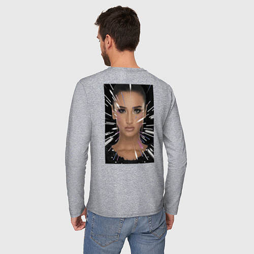 Мужской лонгслив Ольга Бузова - знаменитость / Меланж – фото 4