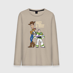 Лонгслив хлопковый мужской Buzz&Woody цвета миндальный — фото 1