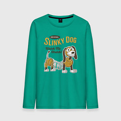 Лонгслив хлопковый мужской Slinky Dog цвета зеленый — фото 1