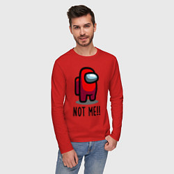 Лонгслив хлопковый мужской Among Us, Not Me!, цвет: красный — фото 2