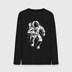 Лонгслив хлопковый мужской Space american football, цвет: черный
