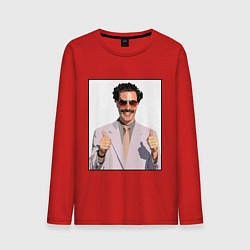 Лонгслив хлопковый мужской Борат Z, цвет: красный