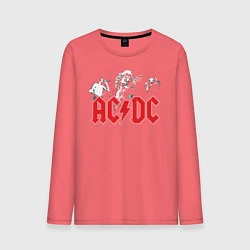 Лонгслив хлопковый мужской ACDC, цвет: коралловый