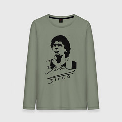 Лонгслив хлопковый мужской Diego Maradona, цвет: авокадо