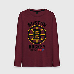 Лонгслив хлопковый мужской BOSTON BRUINS NHL цвета меланж-бордовый — фото 1