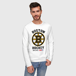 Лонгслив хлопковый мужской BOSTON BRUINS NHL, цвет: белый — фото 2