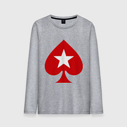 Лонгслив хлопковый мужской Покер Пики Poker Stars, цвет: меланж