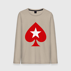 Лонгслив хлопковый мужской Покер Пики Poker Stars, цвет: миндальный