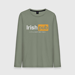 Лонгслив хлопковый мужской Irish Pub, цвет: авокадо