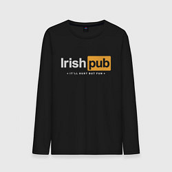 Лонгслив хлопковый мужской Irish Pub, цвет: черный