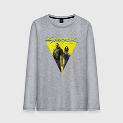 Лонгслив хлопковый мужской Cyberpunk 2077, цвет: меланж
